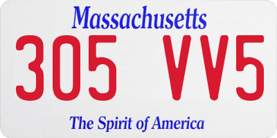 MA license plate 305VV5