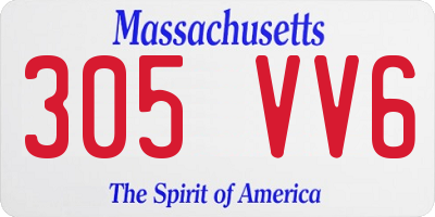 MA license plate 305VV6