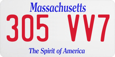 MA license plate 305VV7