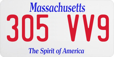 MA license plate 305VV9