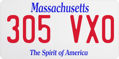 MA license plate 305VX0
