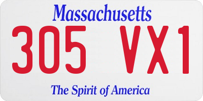 MA license plate 305VX1