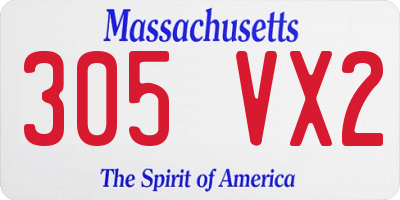 MA license plate 305VX2