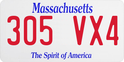 MA license plate 305VX4