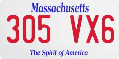 MA license plate 305VX6