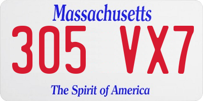 MA license plate 305VX7