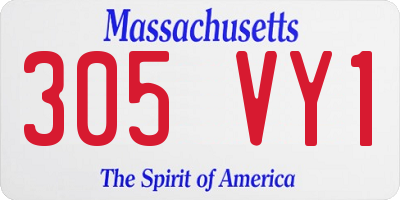MA license plate 305VY1