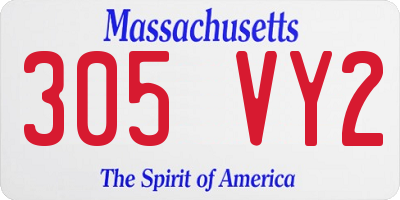 MA license plate 305VY2