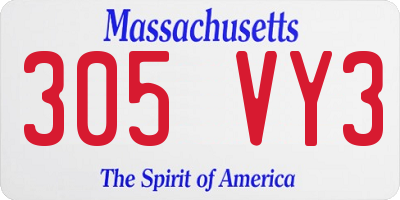 MA license plate 305VY3