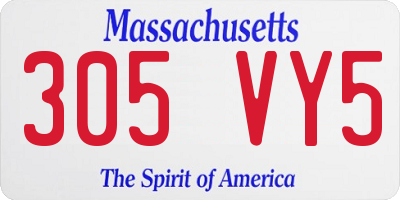 MA license plate 305VY5