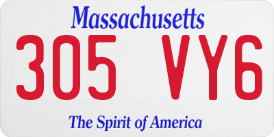 MA license plate 305VY6