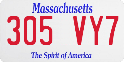 MA license plate 305VY7