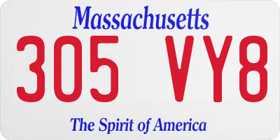 MA license plate 305VY8