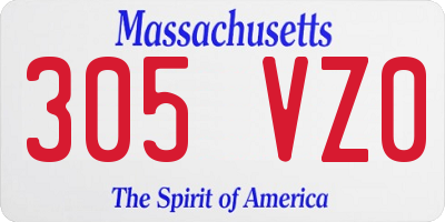 MA license plate 305VZ0
