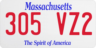 MA license plate 305VZ2