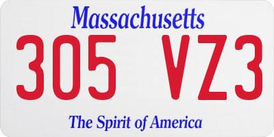 MA license plate 305VZ3