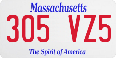 MA license plate 305VZ5