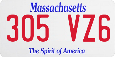 MA license plate 305VZ6