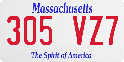 MA license plate 305VZ7