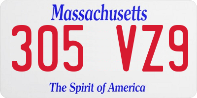 MA license plate 305VZ9