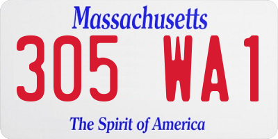 MA license plate 305WA1