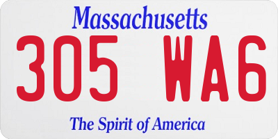 MA license plate 305WA6