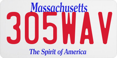 MA license plate 305WAV