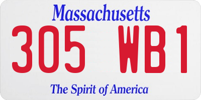 MA license plate 305WB1