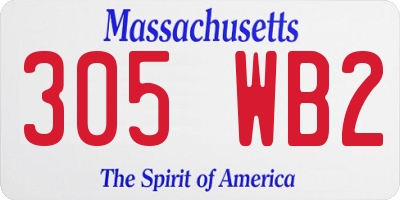MA license plate 305WB2