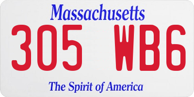 MA license plate 305WB6