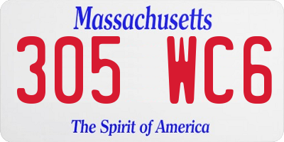MA license plate 305WC6