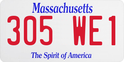 MA license plate 305WE1
