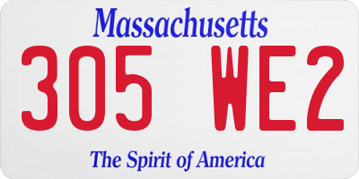 MA license plate 305WE2