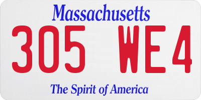 MA license plate 305WE4