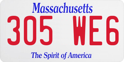 MA license plate 305WE6
