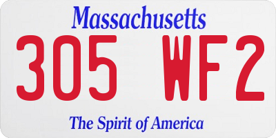 MA license plate 305WF2