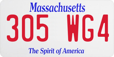 MA license plate 305WG4