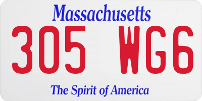MA license plate 305WG6