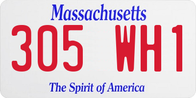 MA license plate 305WH1