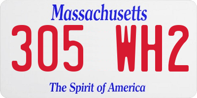 MA license plate 305WH2