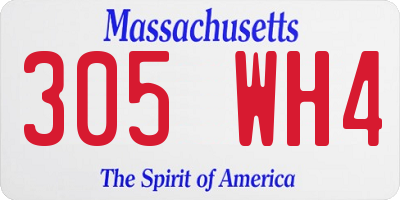 MA license plate 305WH4