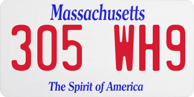 MA license plate 305WH9