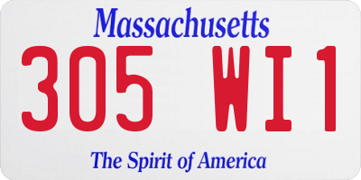 MA license plate 305WI1