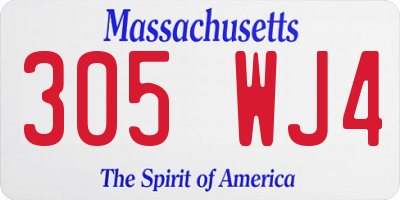 MA license plate 305WJ4