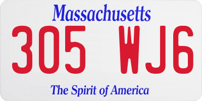 MA license plate 305WJ6