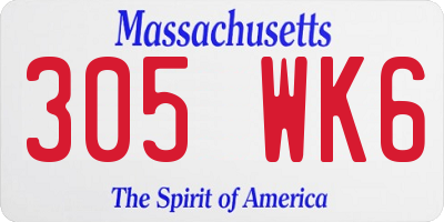 MA license plate 305WK6