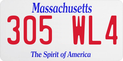 MA license plate 305WL4