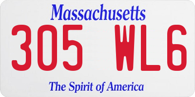 MA license plate 305WL6