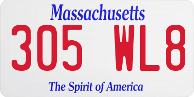 MA license plate 305WL8