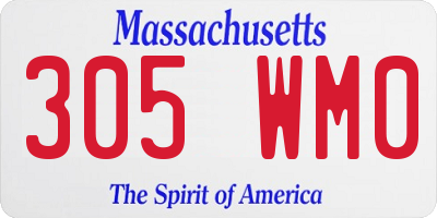 MA license plate 305WM0